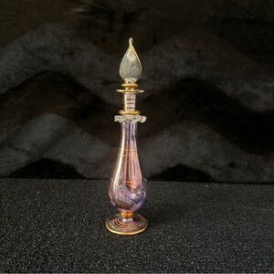 Vintage Hand Blown Egyptian Purple Glass Bottle